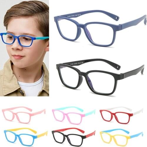 Kids Computer Glasses Anti Radiation Eye glassGaming Silicone Flexible Goggle 2-10 years old kids eyeglasses Anti-blue Eyewear