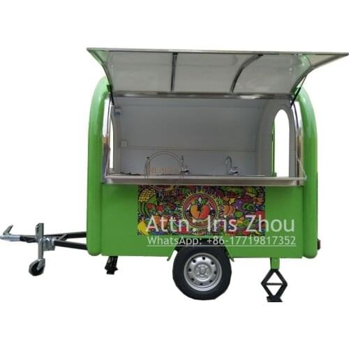 Food Cart Refrigerator Mobile Food Caravan Fast Food Trailer For Sale USA