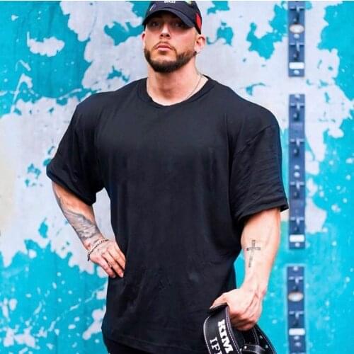 Colorful Solid Tshirt Men Oversized Shirt Loose Hip Hop T-shirt Streetwear Harajuku Mens Workout Shirts