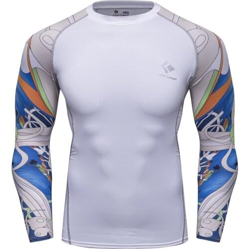 Harajuku Cosplay Anime 2021 Mens Long Sleeve Jiu Jitsu Tops Digital Printed Compression Bjj Rash Guard Tight Tshirts