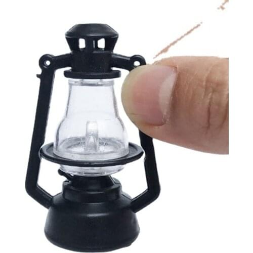 Simulation1:12 Funny toy dollhouse mini model play house toy diy props black plastic kerosene lamp Holiday gifts for boys