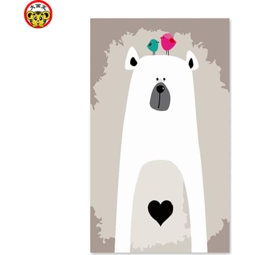 Home decor oil painting bear animal imitation