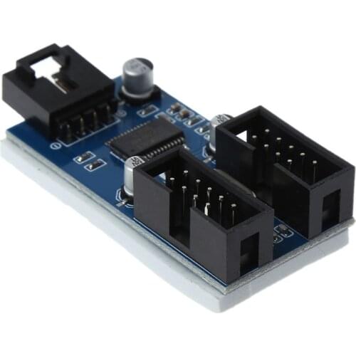 Motherboard USB 9Pin Interface Header Splitter 1 to 2 Extension Cable Extender Adapter 9-Pin USB HUB Connectors for PC Computer