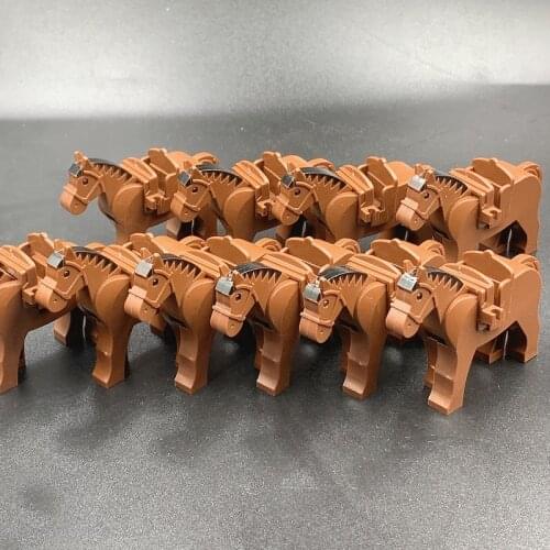 Mini BUilding Block Doll Base Horse Blocks Scene Assembly Accessories Army Lined Up Dolls Toys Kids Bricks Gifts For Children