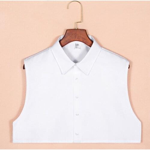 Brand New Fashion Fake Collar Shirt for Men 2021 Removable Blue White Black Male Cotton Detachable False Collar Business Formal