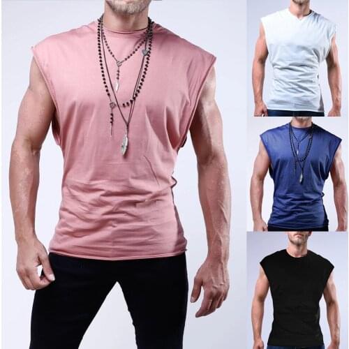Mens leisure sports vest waistcoat wicking fashion vest short-sleeved t-shirt fitness running shirts clothing tops tees