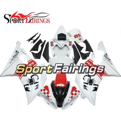 ABS Plastic Injection White Red Sportbike Fairings for Yamaha YZF600 R6 2008 2016 09 10 11 12 13 14 15 Motorcycle Cowlings Hulls