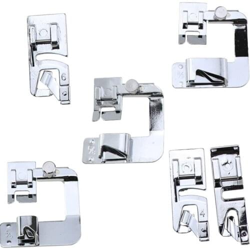 Hemming Presser Foot 6 Piece Set Combination Household Multifunctional Sewing Machine Accessories 4/8 6/8 8/8 Hemming Presser Fo