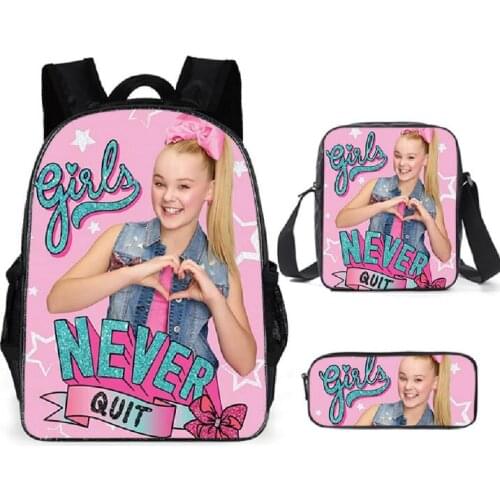 3pcs/set School Bag Set Superstar JOJO Siwa Girl Backpack Custom Schoolbags for Teenage Boys Students Bag Back