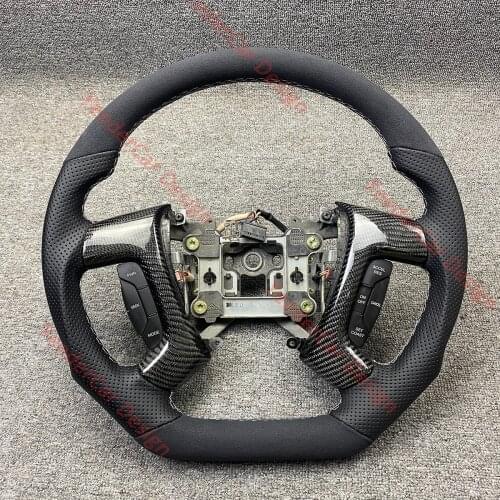 Cuatomized D-Shape Carbon Fiber Sports Steering Wheel Alcantara Leather compatible for Chevrolet Captiva 2011-2020