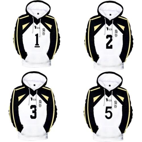 Anime Haikyuu Fukurodani Academy Hoodie Akaashi Keiji Bokuto Volleyball Uniform Karasuno High School Hooded Casual Sweatshirt