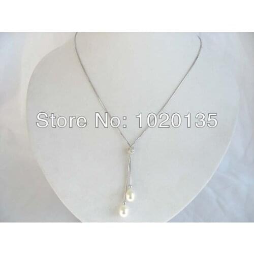 Wow! freshwater pearl rice white GP chain necklace 18" FPPJ 5-7mm wholesale beads