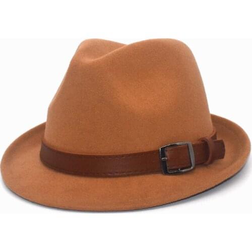 Female Casual Fedora High Quality Wool Soft Top Hat Small Brim Hat Top Hat Felt Hat Men Black Cloche Hat F77