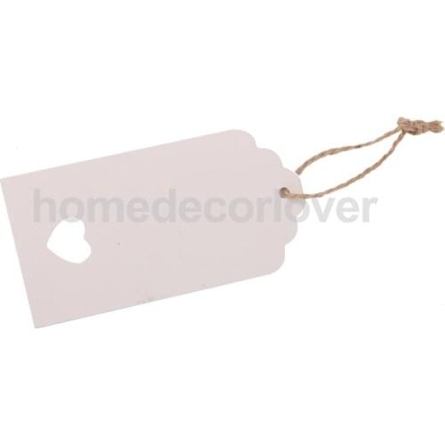 100 Rustic Paper Tags Business Card Name DIY Tags Wedding Favor White w/Rope