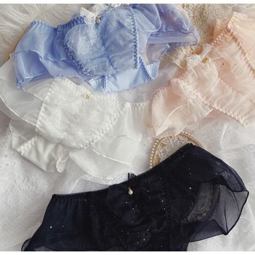 2021 New 2nd Shipping Free M L XL Lovely Cute Lolita Kawaii Princess Sexy Ruffle Panties Underwear Brief Thong Knickers WP742