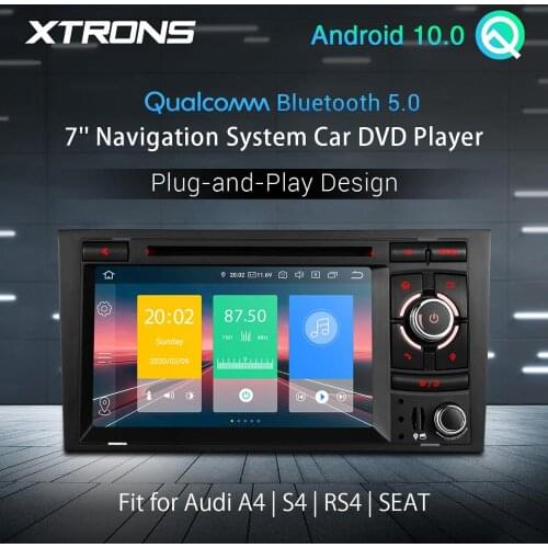 7" Android 10.0 Qualcomm Bluetooth 5.0 Car Stereo DVD Multimedia Player for Audi A4 S4 RS4 SEAT Exeo GPS Plug Play Design