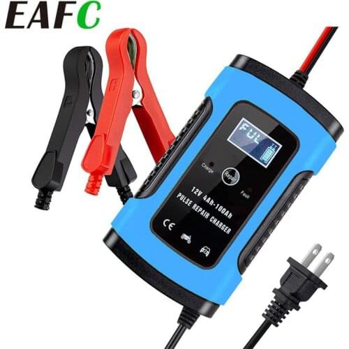 Car Battery Charger DC 12V 6A Multiple Protection Full Automatic Intelligent Battery-Chargers LCD Display Pulse Repair Charger