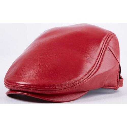 XdanqinX 2019 New Elegant Womens Sheepskin Leather Berets Genuine Leather Hat Simple Fashion Warm Mens Tongue Caps Couple Hats