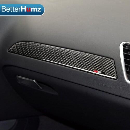 BETTERHUMZ For Audi A4 q5 Car Interior styling Door panel stickers Cover Trim Carbon Fiber Sticker Copilot dashboard trim panel