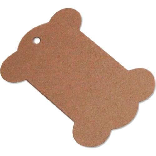 50Pcs 6.2X10.5Cm Bone Shape Kraft Paper Hang Tags For Picking Ropes Blank Paper Cards With Regards For Handmade Gift Swing Tags