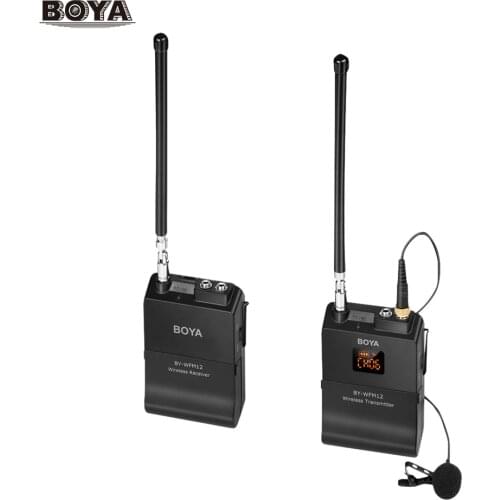 BOYA BY-WFM12 VHF Wireless Microphone System Transmitter Receiver Omni-directional Lavalier Microphone Mic for Smartphone Camera