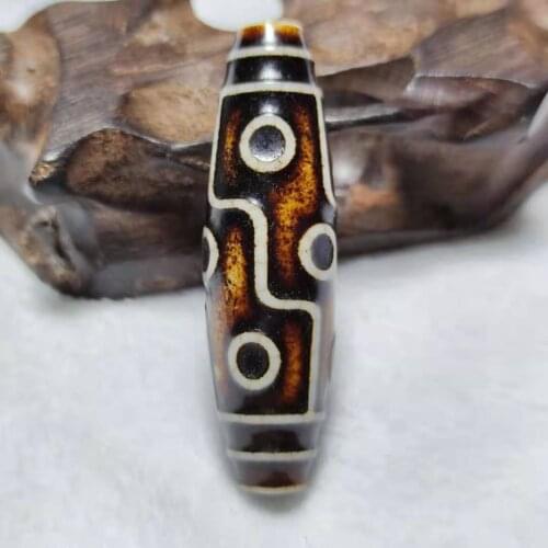 Agate Beads Tibetan Old Dragon Dzi Beads Ji 9 Eyes Pattern for Man&Woman Jewelry Necklace DIY Making Free Shipping