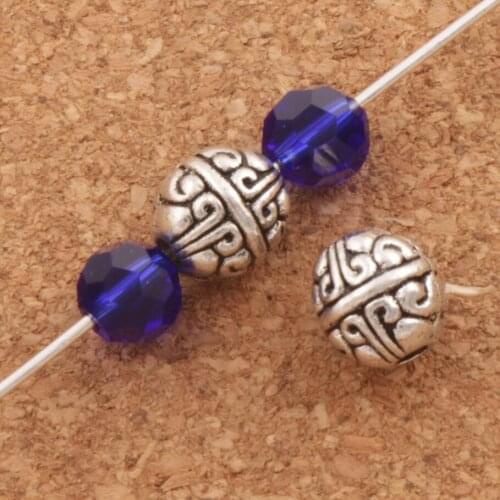 Filigree Weave Round Jewelry Spacer Bead 7.8x7.3mm 33pcs Zinc Alloy Spacers Beads L627 LZ