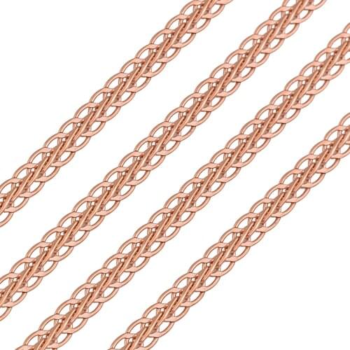 3mm Width Chain Stainless Steel Necklace For Fashion High Quality Rose Gold Color Women Men Flat Chain Gifts