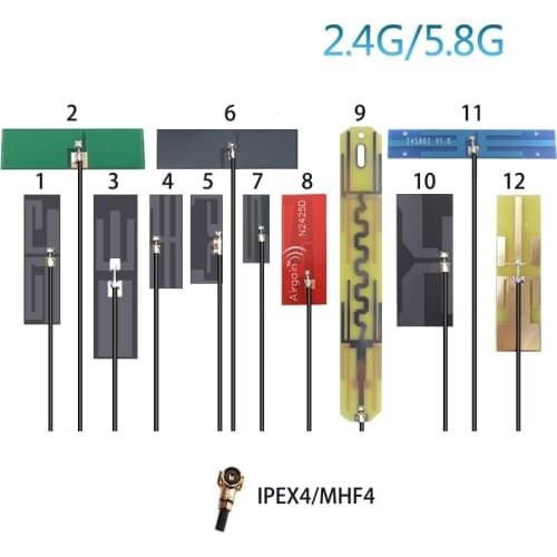Dual band 2.4G 5.8G 5G internal FPC PCB wifi bluetooth patch antenna high gain 8dbi ipx ipex4 mhf4 connnector soft built antenna