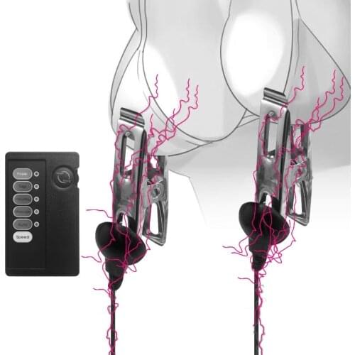 Electro shock nipple clamps clips breast BDSM Bondage Restraint Fetish penis lock electric medical Themed sex toy