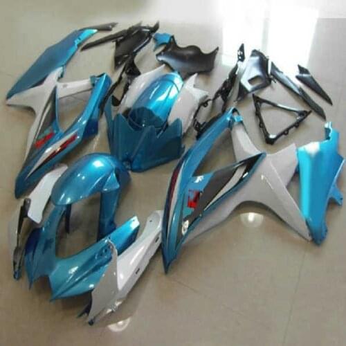Blue white custom fairings for GSXR 600 750 2008 2009 K8 GSXR600 GSXR750 08 09 10 GSX-R750 GSX-R600 kit yellow