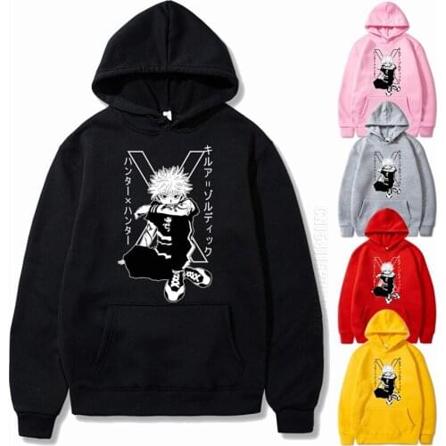 Harajuku Hoodie Hunter X Hunter Mens Hoodies Killua Zoldyck Anime Manga Pullover Fashion Designer Streetwear Hoodie
