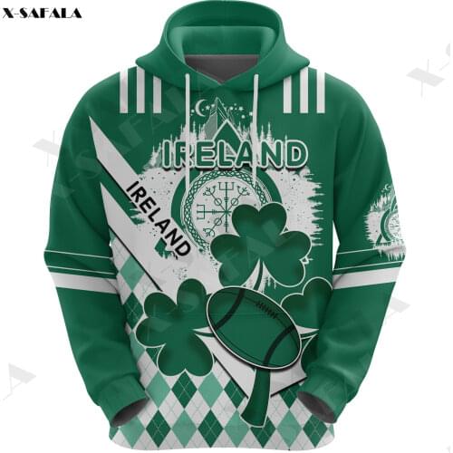 Ireland Irish_Celtic Rugby 3D Printed Hoodie Man Women Pullover Tracksuit Outwear Zipper Sweatshirt Casual Harajuku