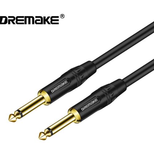 DREMAKE Jack 6.5mm 1/4 Inch to 1/4 Inch Audio Instrument Cable 6.35mm Male to Male Guitar Cable for Guitar Bass Speaker Mixer