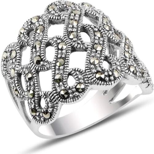 Silver 925 Sterling Marcasite Ring