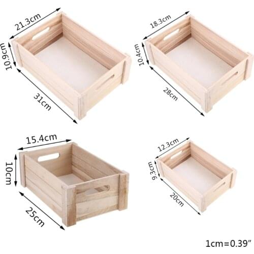 Creative Rectangular Wooden Desktop Storage Basket Desk Organizer Box Desktop Sundries Collection Arrangement Eco Home