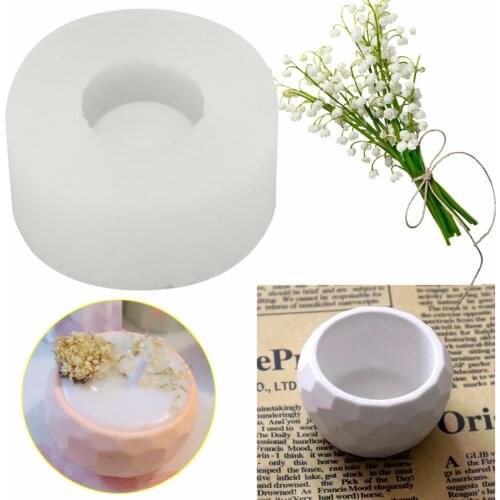 Round/Square Silicone Pot Mould for Succulent Plants Flowerpot Mould Concrete Cement Clay Pot Molds