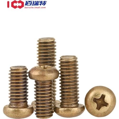 M2M2.5M3M4M5M6 copper round head cross screw pan head machine screw copper small tired wire nail pure copper