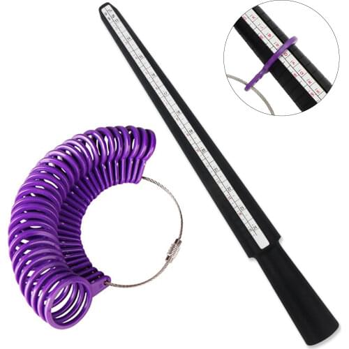 Berkem British/UK measure plastic ring ring ring, plastic ring rod, ring measurement two piece set Jewelry ring size measuring
