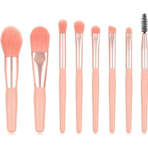 8 Pcs Makeup Brush Kit Soft Synthetic Hair Wood Handle Make Up Brushes Foundation Powder Blush Eyeshadow Cosmetic Makeup Tools