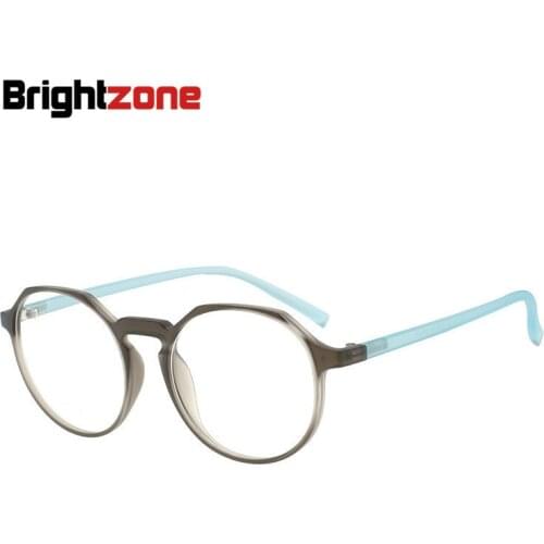 Brightzone Unique Design Flat Top Full Rim Tr90 Myopic Eye Round Men Glasses Women Student Optics Spectacles Frame Oculos Gafas