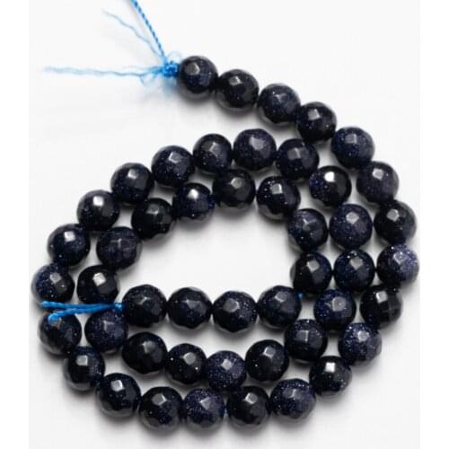 Wholesale Faceted Blue Sandstone Beads Natural Stone Loose Beads for Jewelry Making 4 6 8 10 12mm Necklace Bracelet Earrings DIY