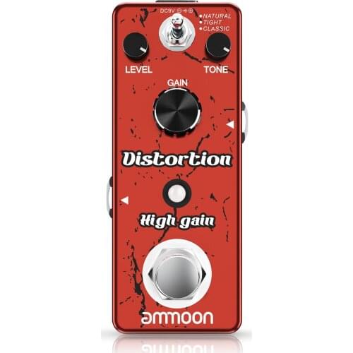 Ammoon High Gain Distortion Guitar Effect Pedal 3 Working Modes True Bypass Full Metal Shell guitar pedal guitar accessories