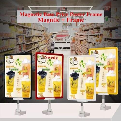 A4 Adjust Magnetic Supermarket Commodity Price Tag Display Clip Label Holder Stand Support Poster Photo Picture Frame