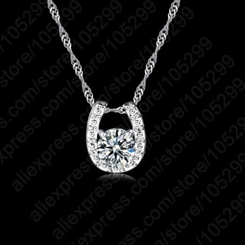 Promotional Cubic Zirconia Chain Necklaces & Pendants 925 Sterling Silver Fashion Brand Party/Wedding Jewelry For Women