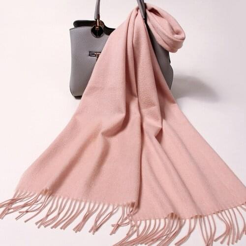 100% Wool Scarf Women 2020 Brand Shawls and Wraps for Ladies Soft Warm Neckerchief Pashmina Solid Winter Pure Wool Scarves