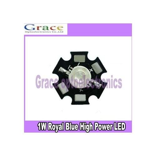 20PCS 1W Royal Blue High Power LED Emitter 350mA 450-455NM with 20mm Star Heatsink for Plant Grow/Aquarium
