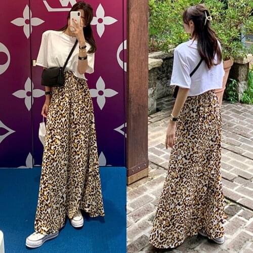 Skirts Summer Vintage High Waist Wrap Hip Leopard Mermaid Skirt Women Slim Ankle Length A Line Korean Fashion Clothing Faldas