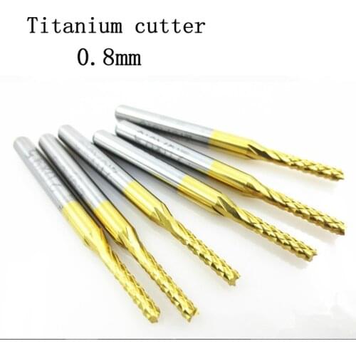10pcs 0.8*3.175mm Cutting Tools Titanium left hand down Corn End Mill
