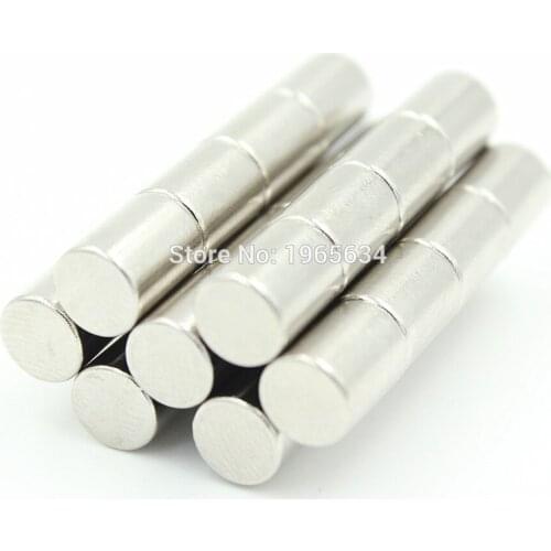 100pcs Neodymium N35 Dia 6mm X 20mm Strong Magnets Tiny Disc NdFeB Rare Earth For Crafts Models Fridge Sticking magnet 6x20mm